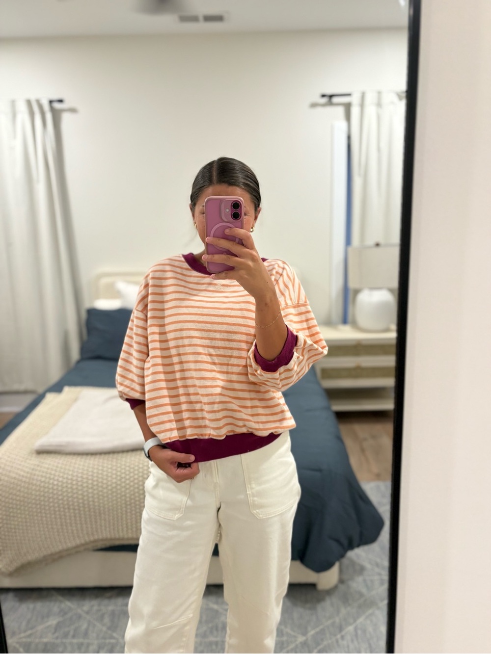 Pilcro by Anthropologie Niki Cotton Bubble Sweatshirt Size Medium